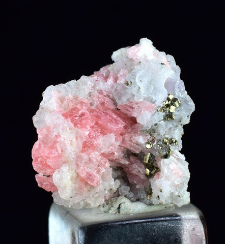 1.5cms RHODOCHROSITE FLUORITE PYRITE Crystal Rhombohedral Wuzhou Guangxi China Mineral Specimen R768