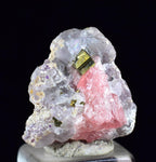 1.5cms RHODOCHROSITE FLUORITE PYRITE Crystal Rhombohedral Wuzhou Guangxi China Mineral Specimen R769