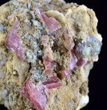 3.8cms RHODOCHROSITE FLUORITE PYRITE Galena Quartz Crystal Rhombohedral Wuzhou Guangxi China Mineral Specimen R779