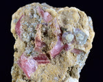 3.8cms RHODOCHROSITE FLUORITE PYRITE Galena Quartz Crystal Rhombohedral Wuzhou Guangxi China Mineral Specimen R779