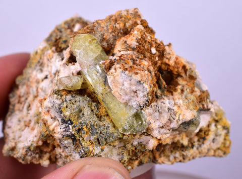 5.5cms YELLOW APATITE CRYSTALS Imichil Morocco Mineral Specimen A636