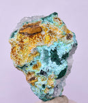 4.9cms GEM SILICA CHRYSOCOLLA Druzy Quartz Lily Mine Peru Mineral Specimen D288