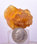 3.4cms GEM YELLOW FLUORITE Shiny Crystal Ahouli Morocco Mineral Specimen K95