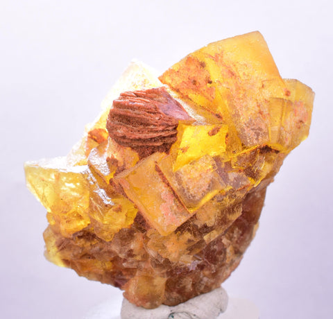 4.4cms GEM YELLOW FLUORITE Shiny Crystal Ahouli Morocco Mineral Specimen K99