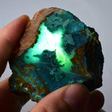 97grs GEM SILICA CHRYSOCOLLA Emeraldine Lily Mine Peru Scenic Quartz Malachite Chalcedony Emerald Jade Color S150