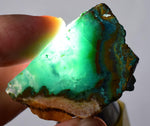 21grs GEM SILICA CHRYSOCOLLA Emeraldine Lily Mine Peru Scenic Quartz Malachite Chalcedony Emerald Jade Color S152