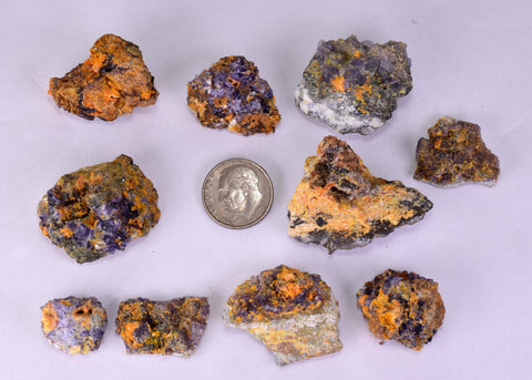 Lot 10 RARE WULFENITE FLUORITE Mimetite Mini Crystals Alamo Arizona usa Y102