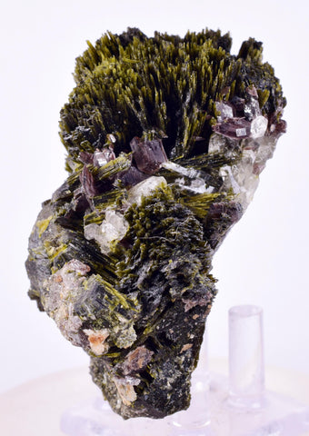 7.1cms AXINITE QUARTZ CRYSTALS Epidote Cluster Garnet Peru Mineral Specimen Collectors A646