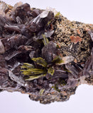 9.6cms AXINITE QUARTZ CRYSTALS Epidote Cluster Garnet Peru Mineral Specimen Collectors A647