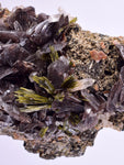 9.6cms AXINITE QUARTZ CRYSTALS Epidote Cluster Garnet Peru Mineral Specimen Collectors A647