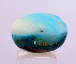 6.5carats BLUE OPAL CABOCHON Pendant Wire Wrap Caribean Turquoise Color Peru B137