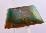 19carats BLUE OPAL CABOCHON Pendant Wire Wrap Caribean Turquoise Color Peru B142