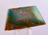 19carats BLUE OPAL CABOCHON Pendant Wire Wrap Caribean Turquoise Color Peru B142