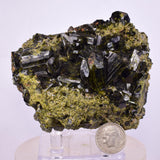 8.6cms EPIDOTE CRYSTALS Cluster Peru Green Color Mineral Specimen C43