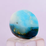 6.5carats BLUE OPAL CABOCHON Pendant Wire Wrap Caribean Turquoise Color Peru B137