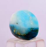 6.5carats BLUE OPAL CABOCHON Pendant Wire Wrap Caribean Turquoise Color Peru B137