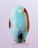 9.5carats BLUE OPAL CABOCHON Pendant Wire Wrap Caribean Turquoise Color Peru B141
