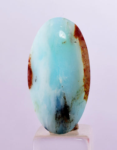 9.5carats BLUE OPAL CABOCHON Pendant Wire Wrap Caribean Turquoise Color Peru B141