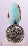 9.5carats BLUE OPAL CABOCHON Pendant Wire Wrap Caribean Turquoise Color Peru B141