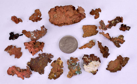 Lot 20 NATIVE COPPER PERU Crystal Iron New Find Some Fine Iridescent Wire Cluster Mineral Specimen I228