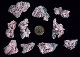 LOT 10 RHODOCHROSITE ROSETTE PERU PINK CRYSTALS HUANZALA MINE MINERAL RB543
