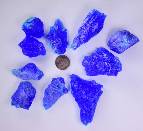 LOT 10 CHALCANTHITE CRYSTAL LAB GROW MINERAL SPECIMEN PERU FB62