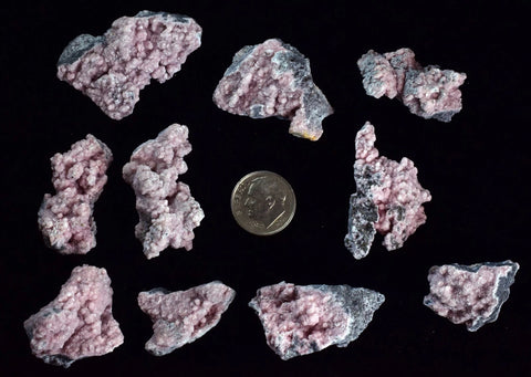 LOT 10 RHODOCHROSITE ROSETTE PERU PINK CRYSTALS HUANZALA MINE MINERAL RB543