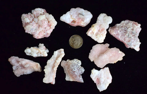 LOT 10 GEM PINK OPAL NATURAL SCULPTURE BOTRYOIDAL PERU QUARTZ TRANSLUCENT PB80