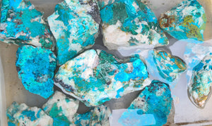 CHRYSOCOLLA  & MALACHITE & QUARTZ BLUE PERU SEASCAPE SCENIC 1 KILO