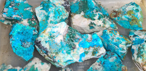 CHRYSOCOLLA  & MALACHITE & QUARTZ BLUE PERU SEASCAPE SCENIC 1 KILO