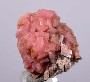 2.3 cms RHODOCHROSITE RHOMBOHEDRAL CRYSTAL MANUELITA PERU MINERAL SPECIMEN x4