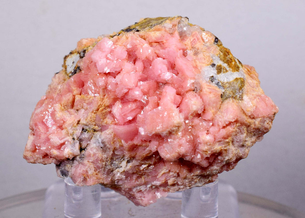 4.5cms RHODOCHROSITE RHOMBOHEDRAL MANUELITA PERU MINERAL SPECIMEN x8