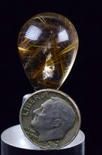 Load image into Gallery viewer, 2.6cms GEM RUTILATED QUARTZ GOLDEN CABOCHON RUTILE PENDANT JEWELRY X53
