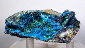 6.2cm CHRYSOCOLLA MALACHITE BROCHANTHITE AZURITE ROUGH BANDED  PERU MINERAL SPECIMEN X70