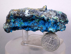 6.2cm CHRYSOCOLLA MALACHITE BROCHANTHITE AZURITE ROUGH BANDED  PERU MINERAL SPECIMEN X70