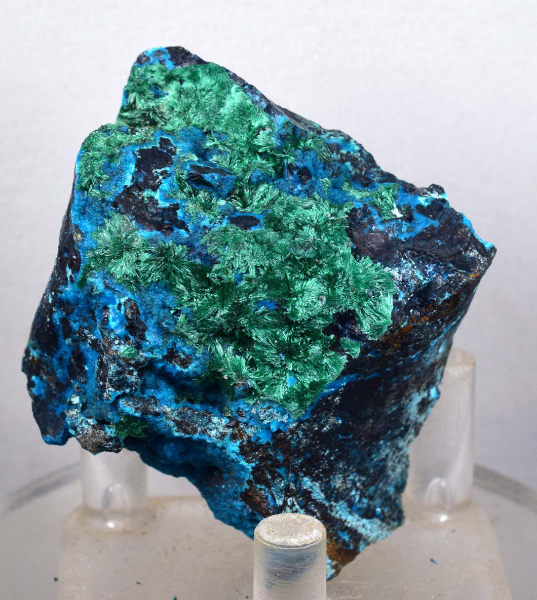 6.2cm CHRYSOCOLLA MALACHITE BROCHANTHITE AZURITE ROUGH BANDED  PERU MINERAL SPECIMEN X71