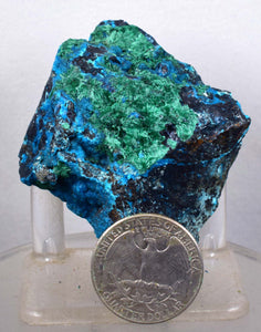 6.2cm CHRYSOCOLLA MALACHITE BROCHANTHITE AZURITE ROUGH BANDED  PERU MINERAL SPECIMEN X71