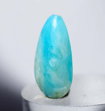 Load image into Gallery viewer, 4ct GEM BLUE OPAL CABOCHON PENDANT WIRE WRAP CARIBEAN TURQUOISE COLOR PERU B158
