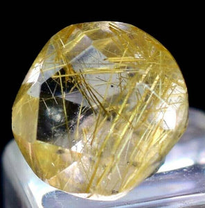 3cts GEM QUARTZ GOLDEN RUTILATED FACETED CABOCHON RUTILE PENDANT JEWELRY B517