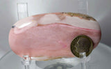 35.5grs PINK OPAL CABOCHON LANDSCAPE PENDANT QUARTZ DENDRITES CORAL COLOR B281a