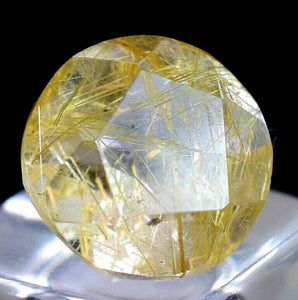 3cts GEM QUARTZ GOLDEN RUTILATED FACETED CABOCHON RUTILE PENDANT JEWELRY B517