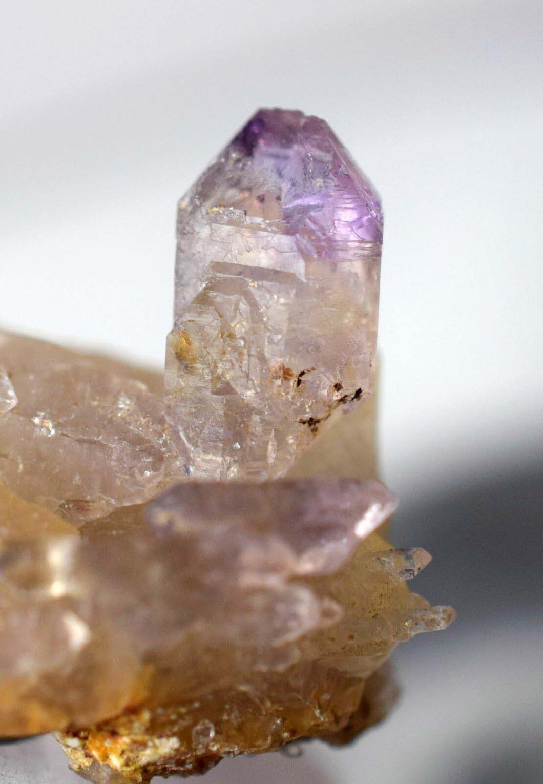 3cms AMETHYST SCEPTER CATHEDRAL SKELETAL CRYSTALS QUARTZ MINERAL SPECIMEN A241