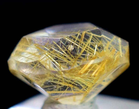 3cts GEM QUARTZ GOLDEN RUTILATED FACETED CABOCHON RUTILE PENDANT JEWELRY B517