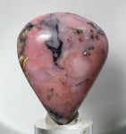 21.9grs PINK OPAL CABOCHON LANDSCAPE PENDANT QUARTZ DENDRITES CORAL COLOR B317