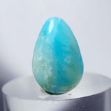 4ct GEM BLUE OPAL CABOCHON PENDANT WIRE WRAP CARIBEAN TURQUOISE COLOR PERU B158
